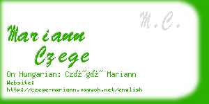 mariann czege business card